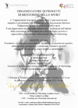 Academy SIM_Organiz di proget di Mentoring nello sport