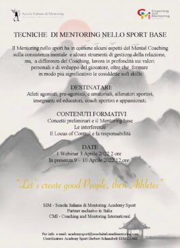 Academy Sport SIM_Tecniche di mentoring nello sport base