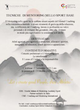 Academy Sport SIM_Tecniche di mentoring nello sport base